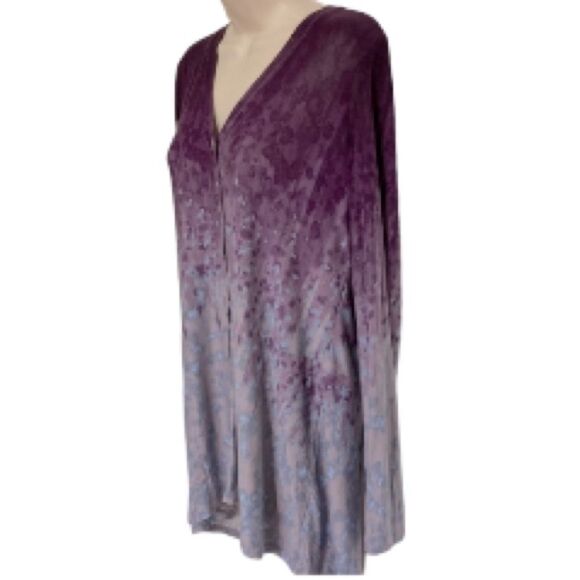 Lori Goldstein LOGO Ombre Button Front Long Sleeve Cardigan Purple Womens Small - Picture 4 of 14